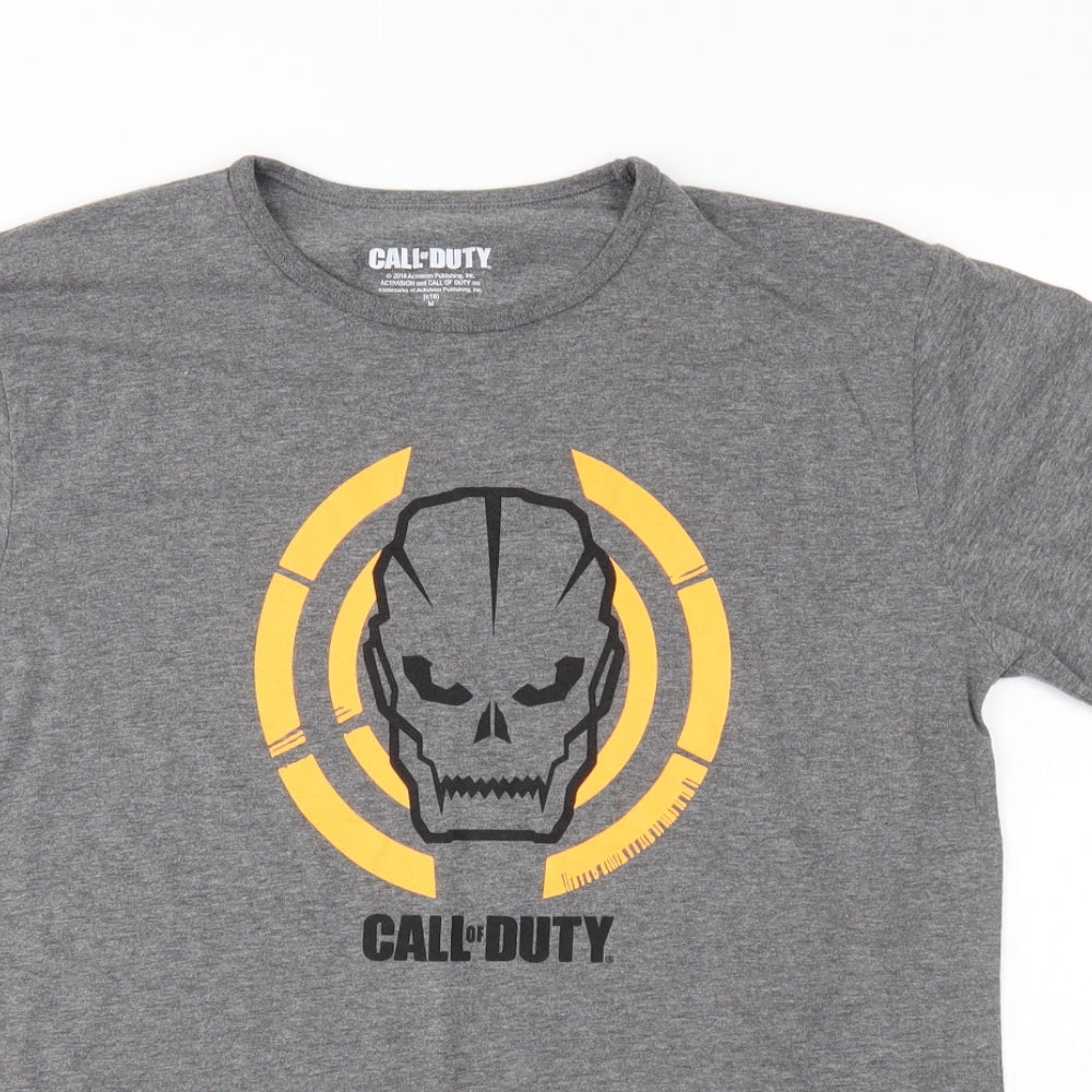 Primark Mens Grey    T-Shirt Size M  - call of duty