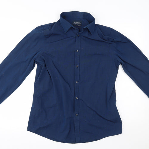 F&F Mens Blue    Button-Up Size 15.5