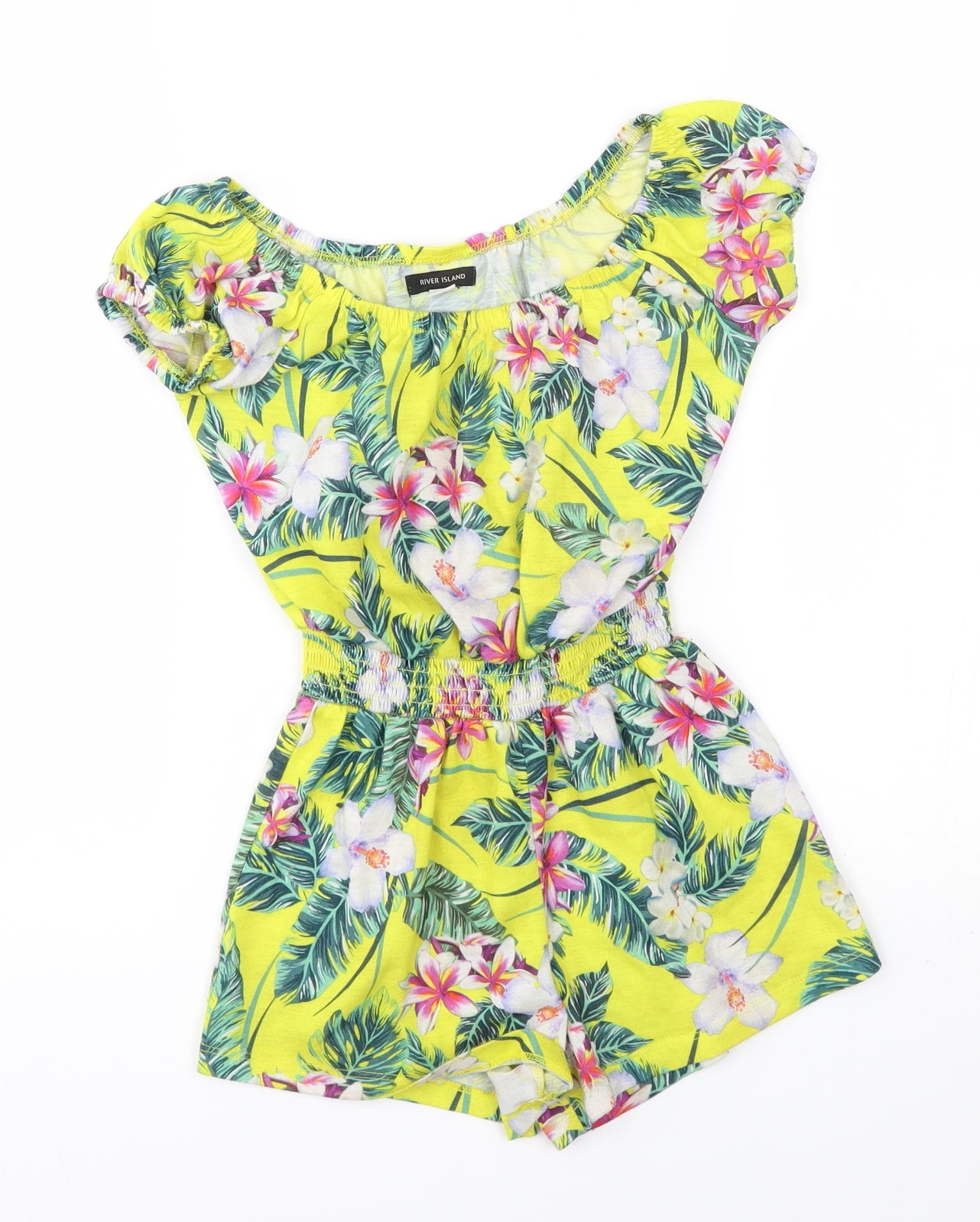 River Island Girls Green Flecked  Romper One-Piece Size 7-8 Years