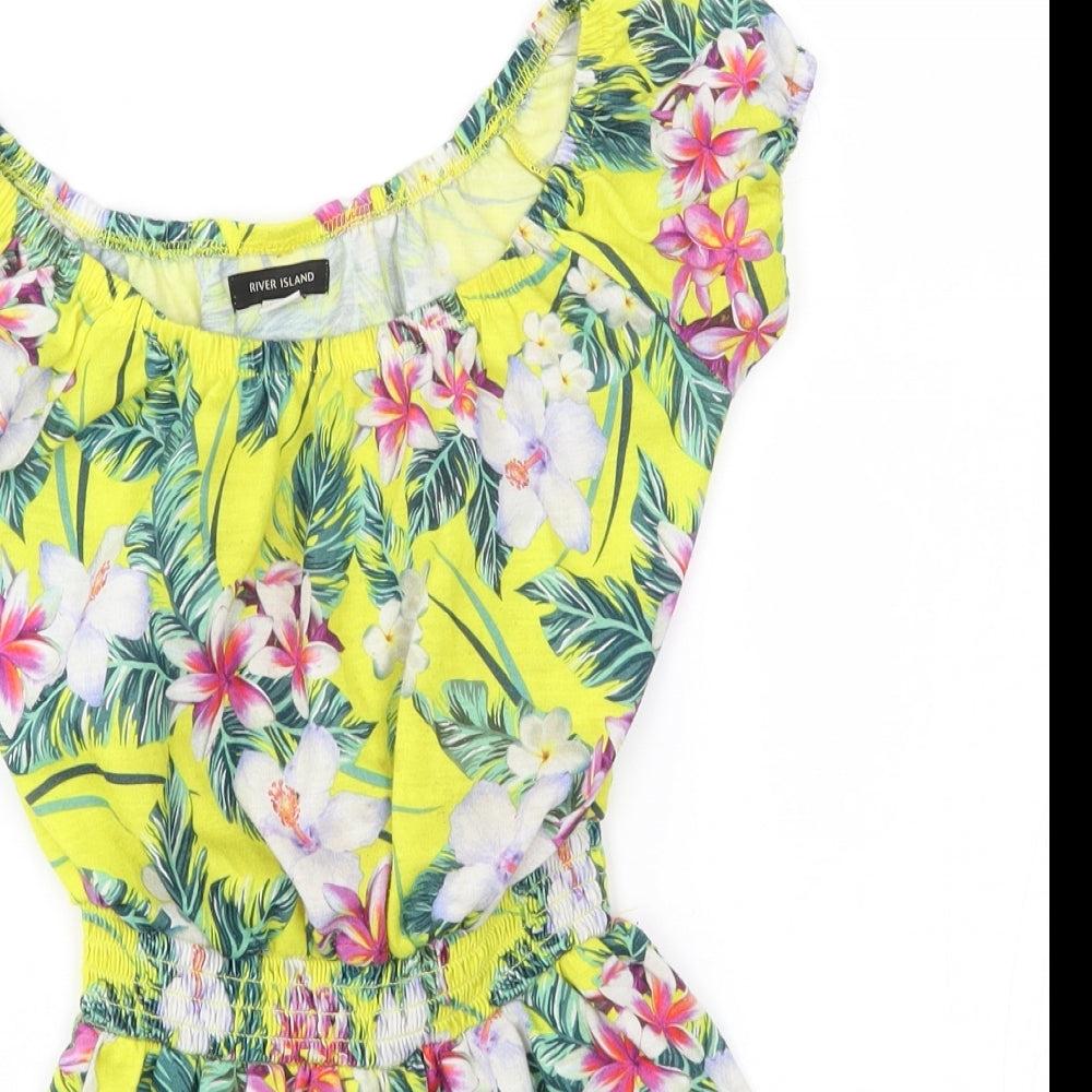 River Island Girls Green Flecked  Romper One-Piece Size 7-8 Years
