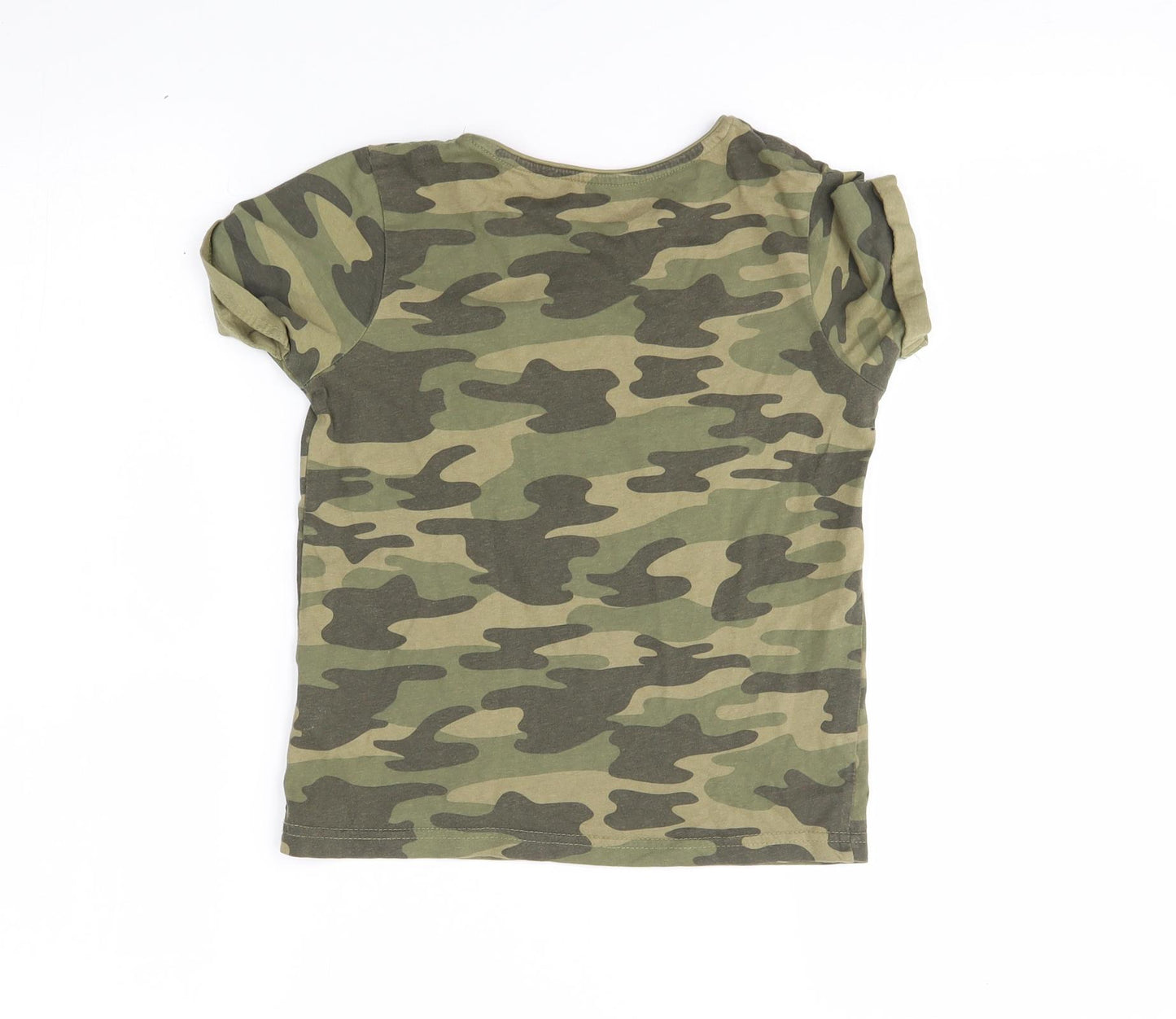 Primark Girls Green Camouflage  Basic T-Shirt Size 8-9 Years  - just be yourself