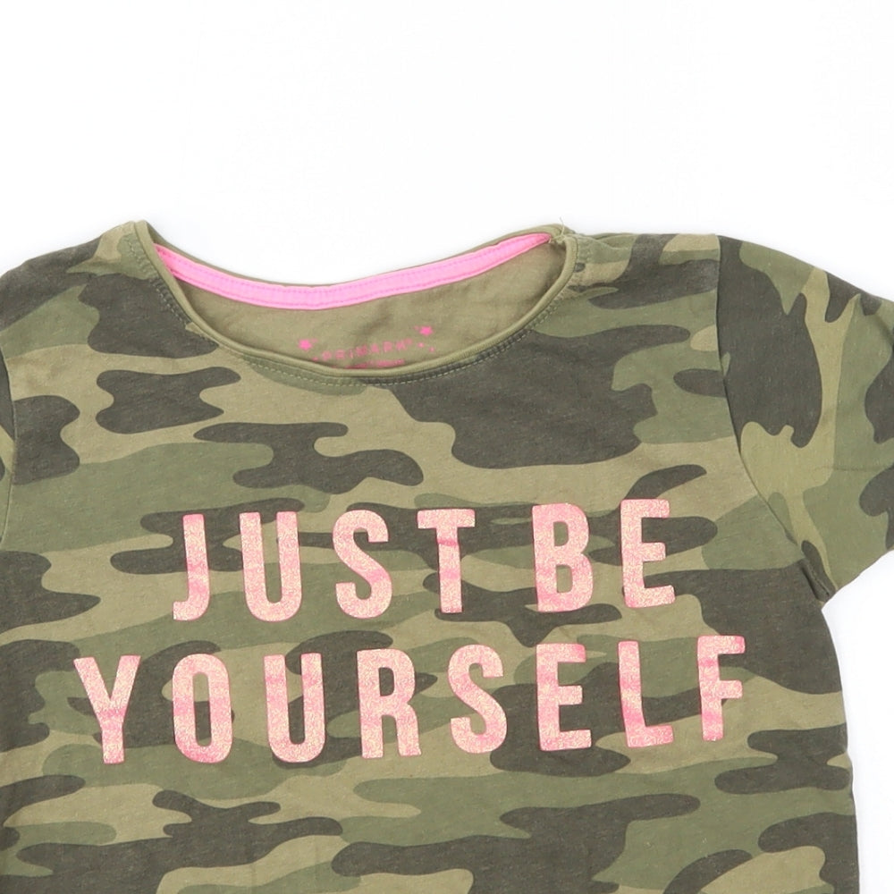 Primark Girls Green Camouflage  Basic T-Shirt Size 8-9 Years  - just be yourself