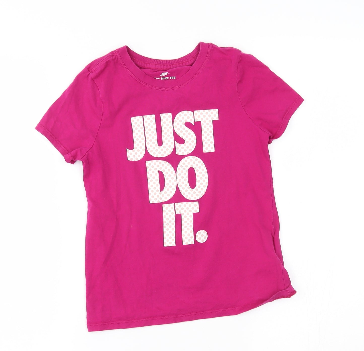Nike Girls Pink   Basic T-Shirt Size 8-9 Years  - just do it