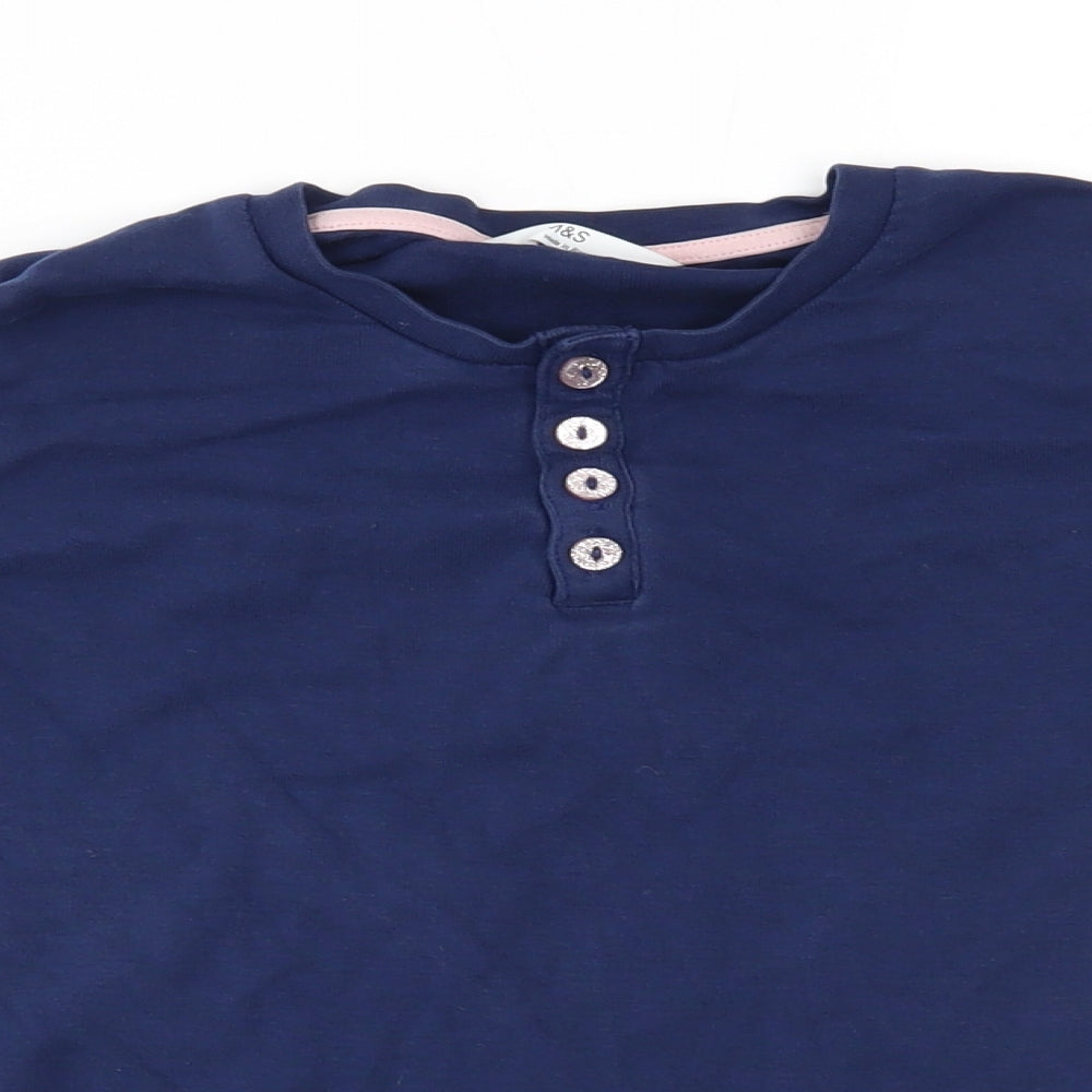M&S Girls Blue    Pyjama Top Size 9-10 Years
