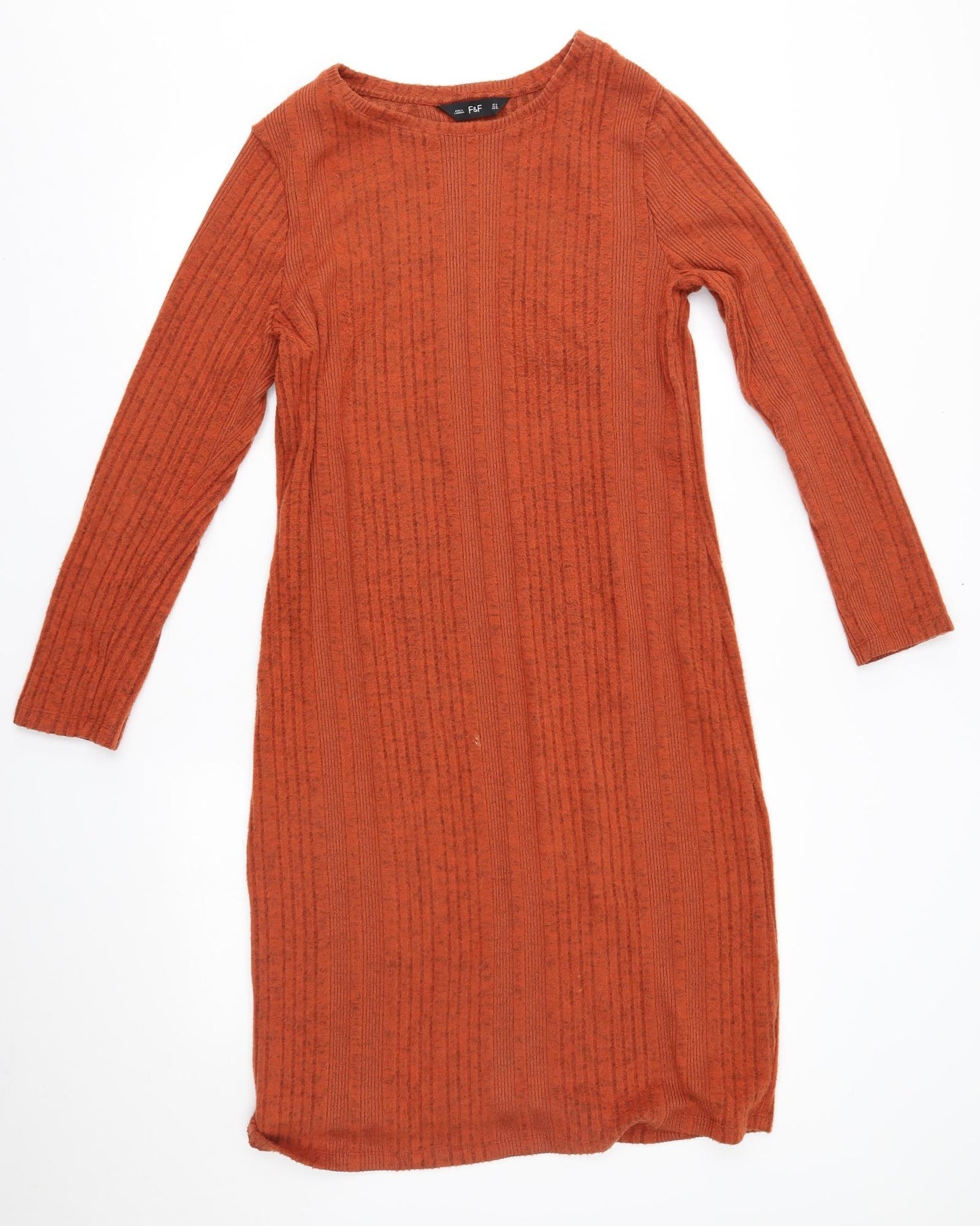 F&F Womens Orange   Jumper Dress  Size 16