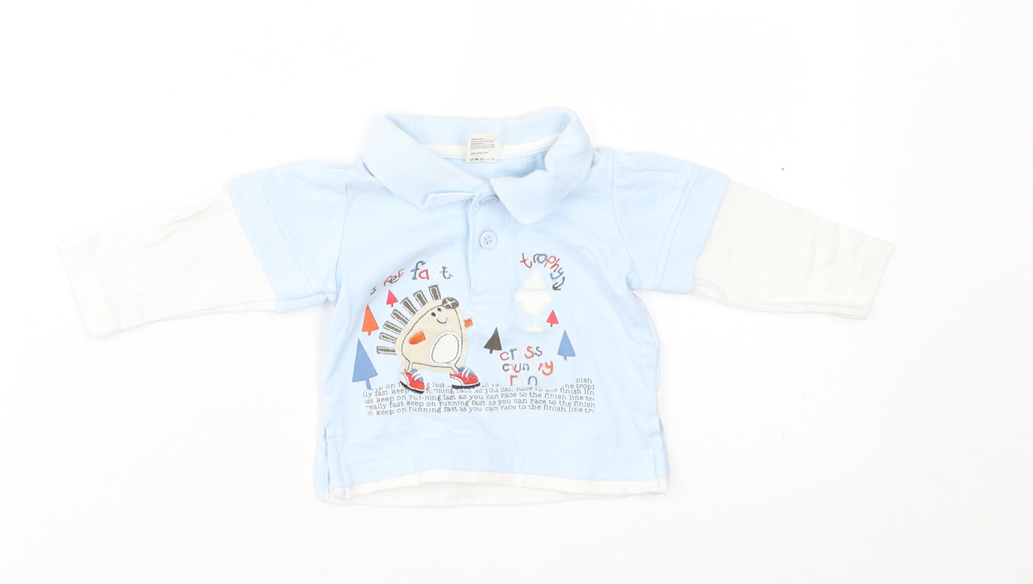 Tiny ted Baby Blue   Basic T-Shirt Size 0-3 Months