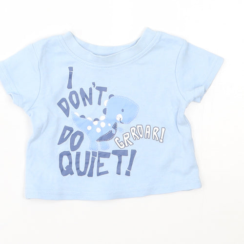 George Baby Blue   Basic T-Shirt Size 0-3 Months  - I don't do quiet