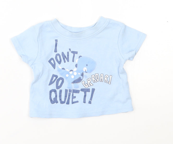 George Baby Blue   Basic T-Shirt Size 0-3 Months  - I don't do quiet