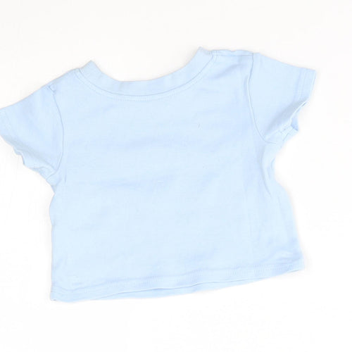 George Baby Blue   Basic T-Shirt Size 0-3 Months  - I don't do quiet