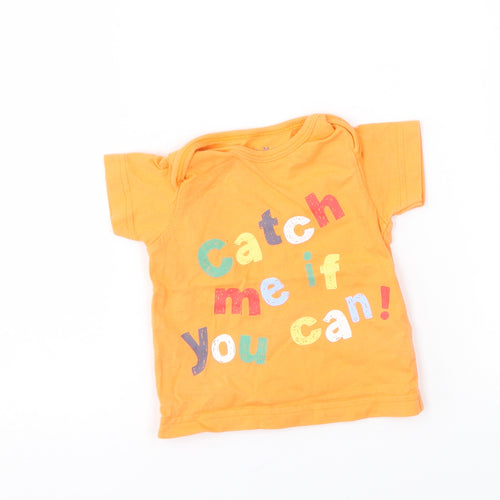 Nutmeg Baby Orange   Basic T-Shirt Size 0-3 Months  - catch me if you can