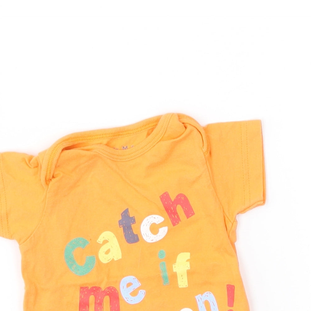 Nutmeg Baby Orange   Basic T-Shirt Size 0-3 Months  - catch me if you can