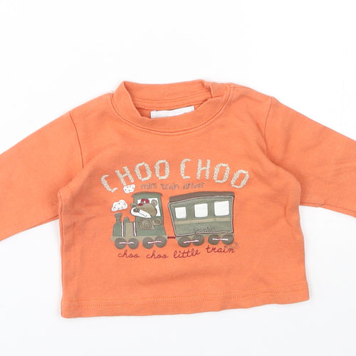 early days Baby Orange   Basic T-Shirt Size 0-3 Months  - choo choo