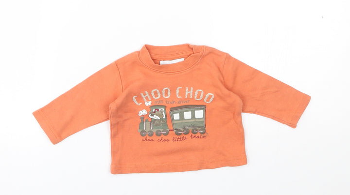 early days Baby Orange Basic T-Shirt Size 0-3 Months - choo choo