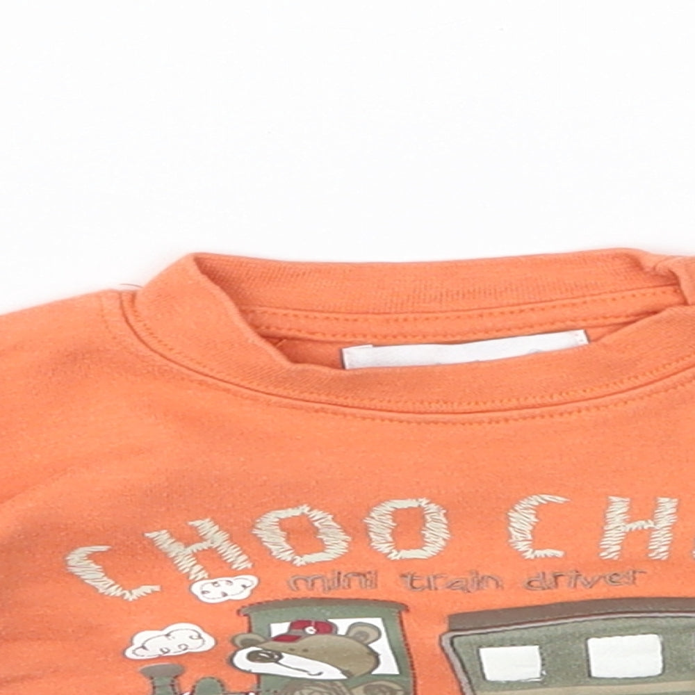 early days Baby Orange   Basic T-Shirt Size 0-3 Months  - choo choo