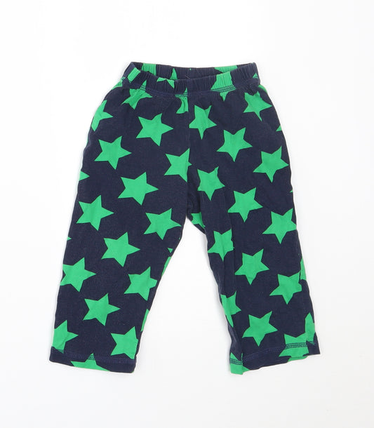 Front view of George Baby Black Pyjama Pants, size 18-24, Months - star pattern