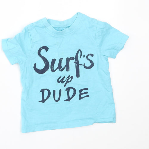 George Baby Blue   Basic T-Shirt Size 18-24 Months  - surfs up dude