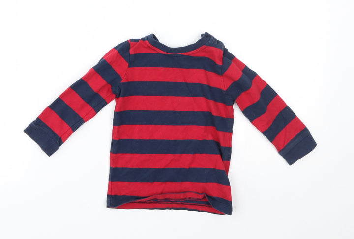 George Baby Red Striped Basic T-Shirt Size 9-12 Months