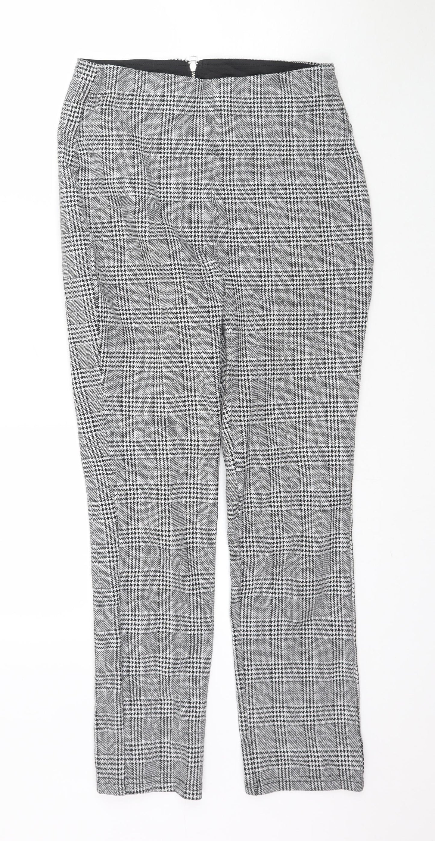 H&M Womens Grey Plaid  Trousers  Size S L29 in - Gingham