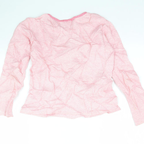 Kingkow Girls Pink Floral Woven Basic T-Shirt Size 12 Years  - Party