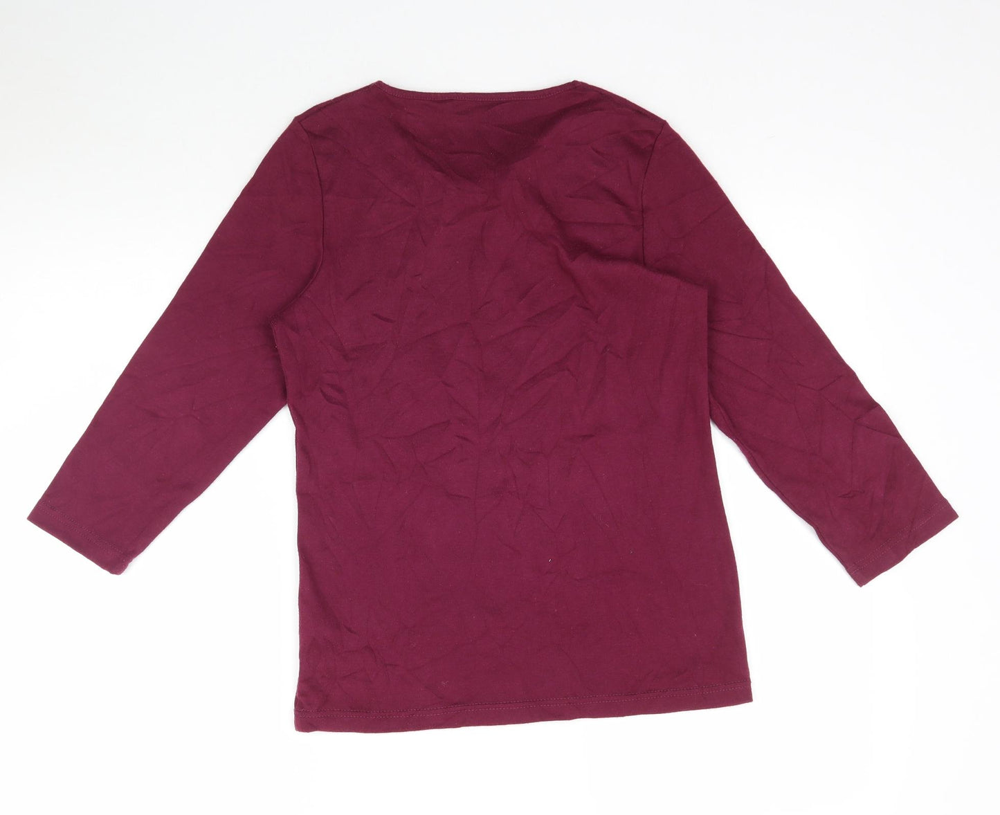 Bm Casual Womens Purple   Basic T-Shirt Size XS  - Maroon/Burgundy