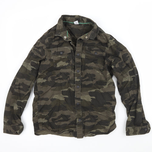 TU Boys Green Camouflage Denim Jacket  Size 11 Years