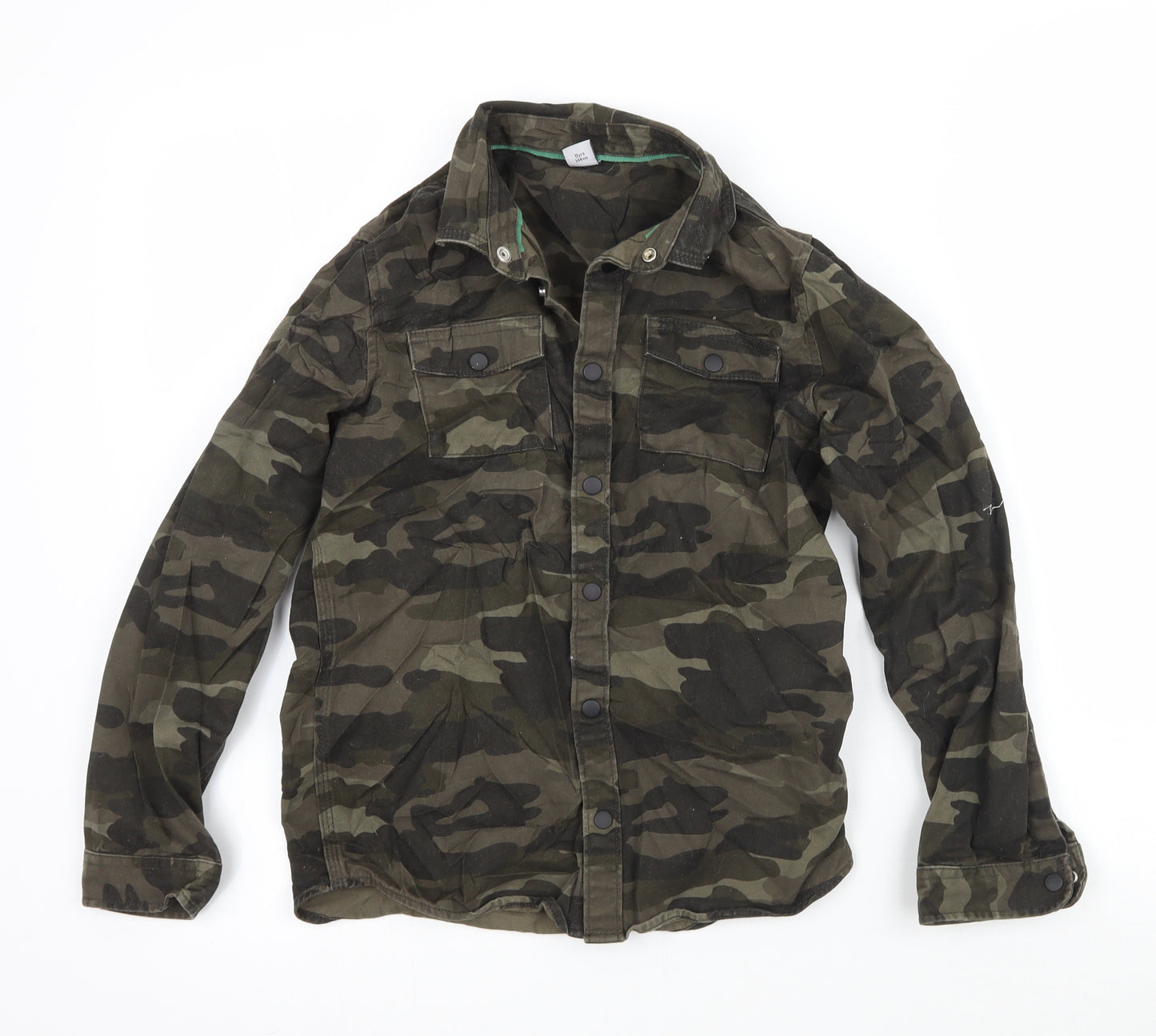 TU Boys Green Camouflage Denim Jacket  Size 11 Years