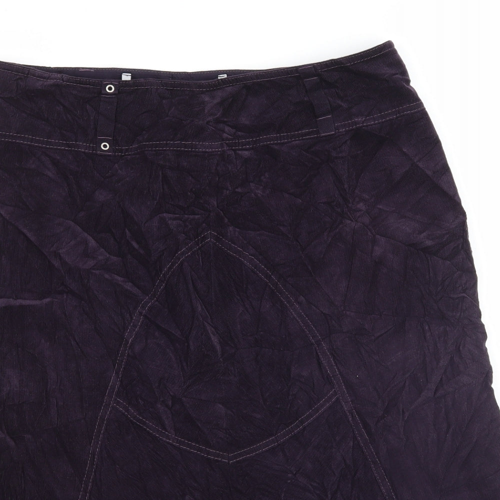 Gerry Weber Womens Purple  Corduroy A-Line Skirt Size 14