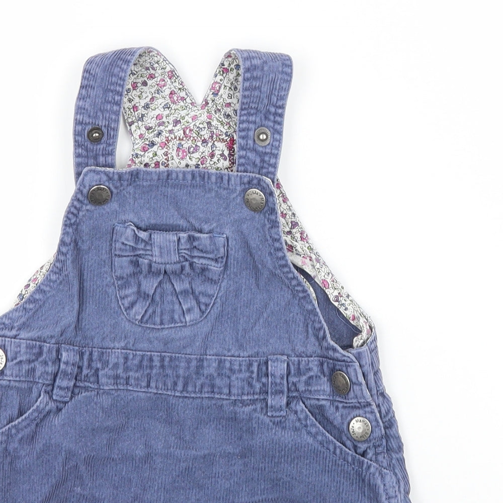 JoJo Maman Bébé Girls Blue  Corduroy Pinafore/Dungaree Dress  Size 18-24 Months