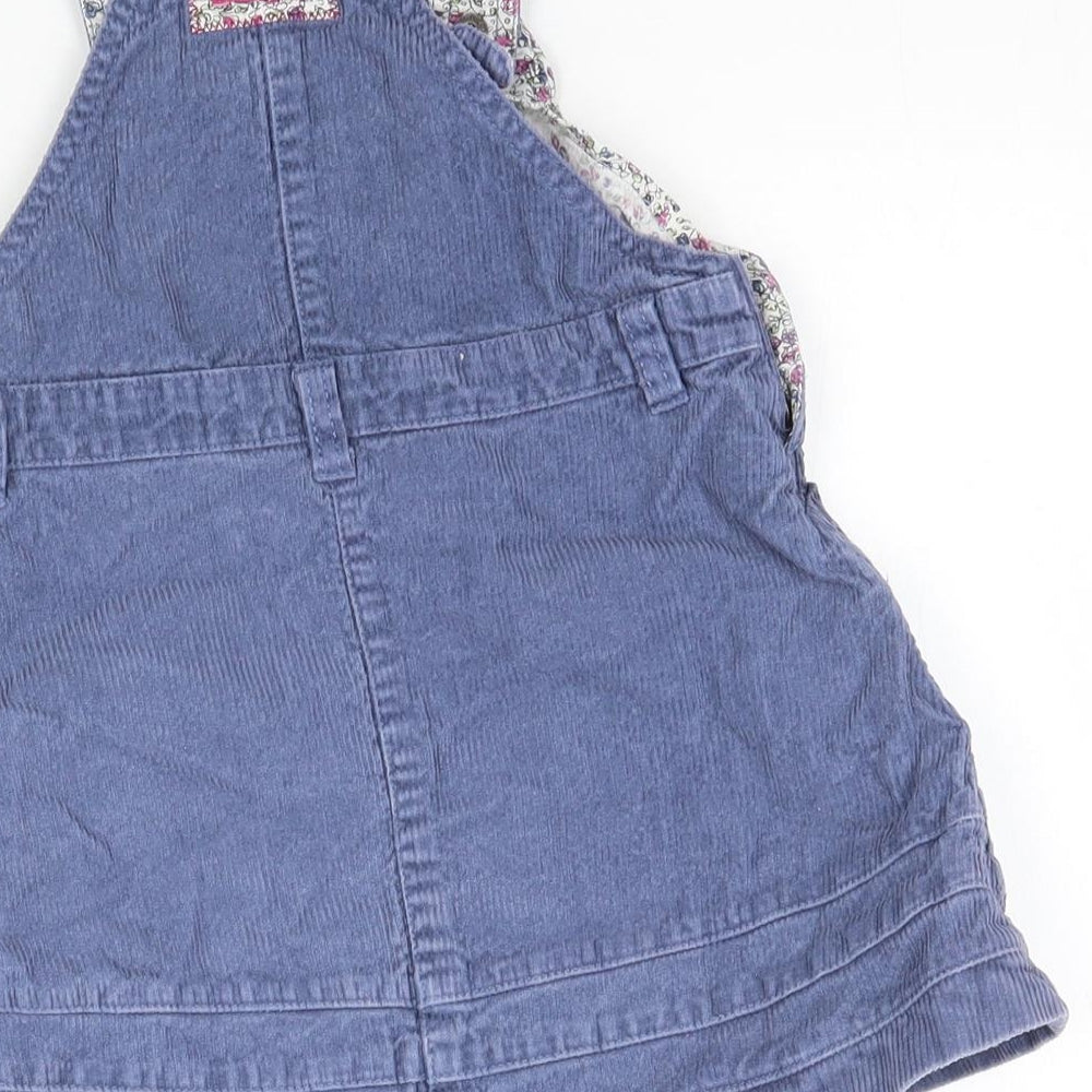 JoJo Maman Bébé Girls Blue  Corduroy Pinafore/Dungaree Dress  Size 18-24 Months