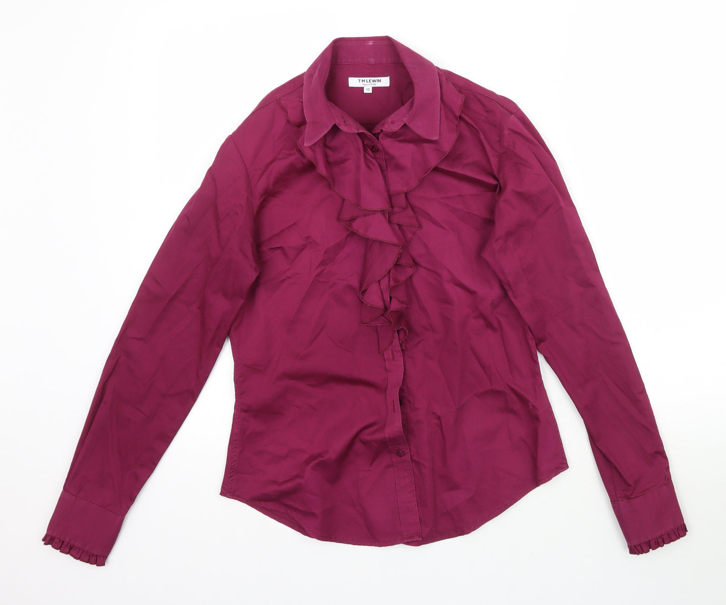 T.M.Lewin Womens Purple   Basic Button-Up Size 10  - Maroon/Burgundy