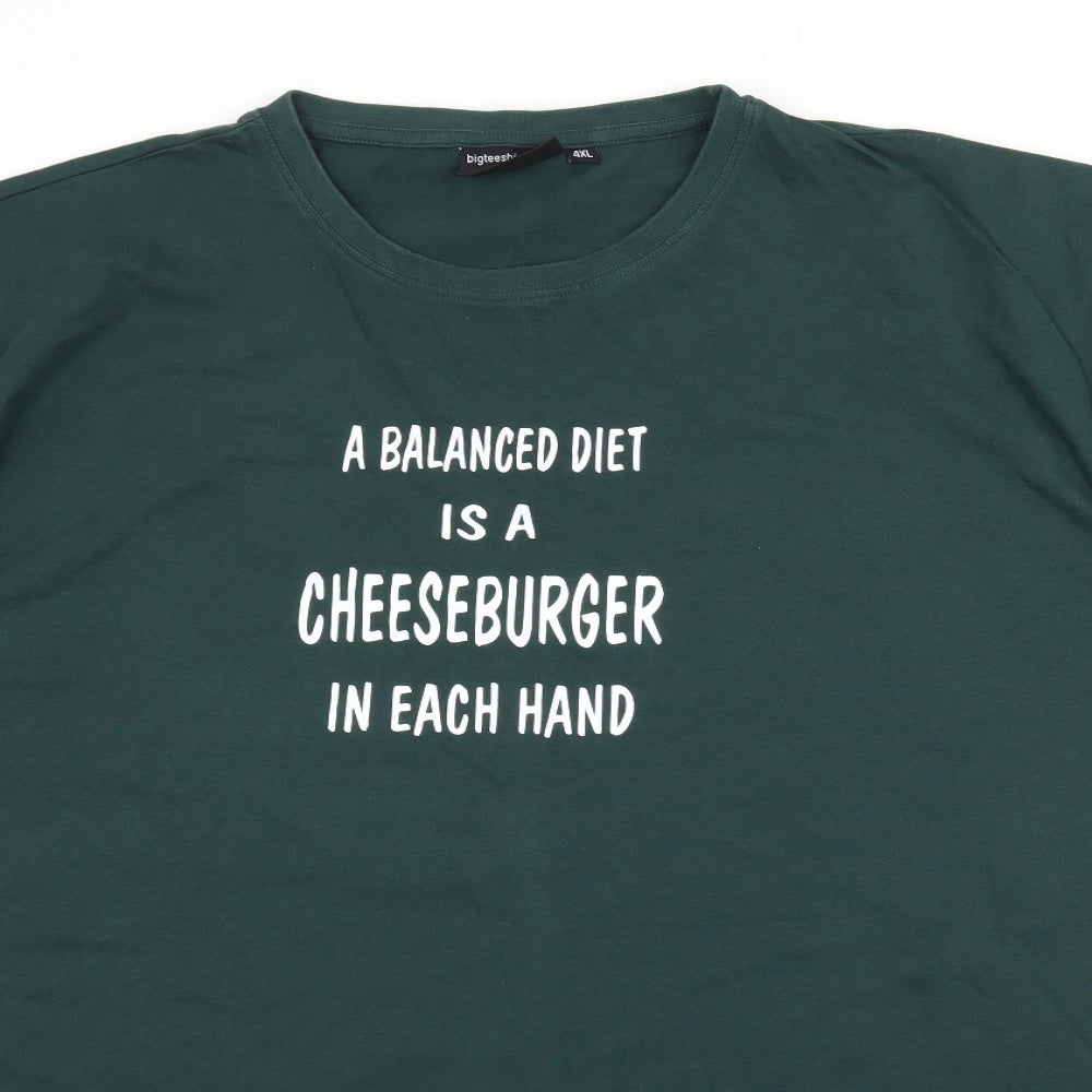 bigteeshirt.co.uk Mens Green    T-Shirt Size 4XL