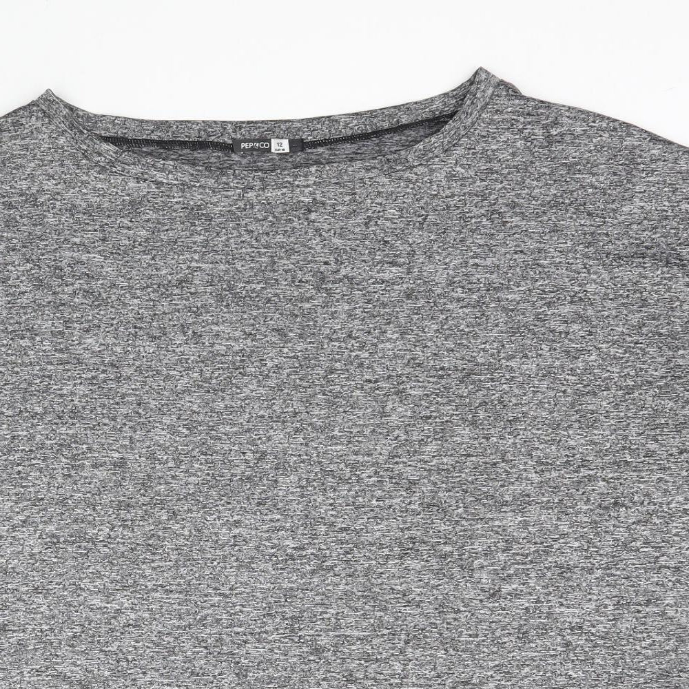 Pep & Co Womens Grey   Basic T-Shirt Size 12