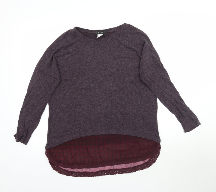 La Redoute Womens Purple Plaid  Basic T-Shirt Size 10  - Purple/Grey