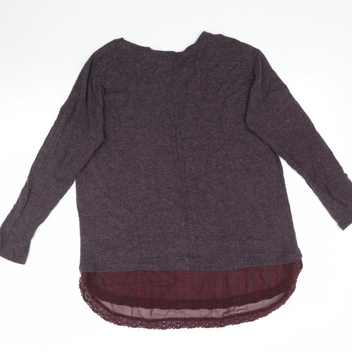 La Redoute Womens Purple Plaid  Basic T-Shirt Size 10  - Purple/Grey