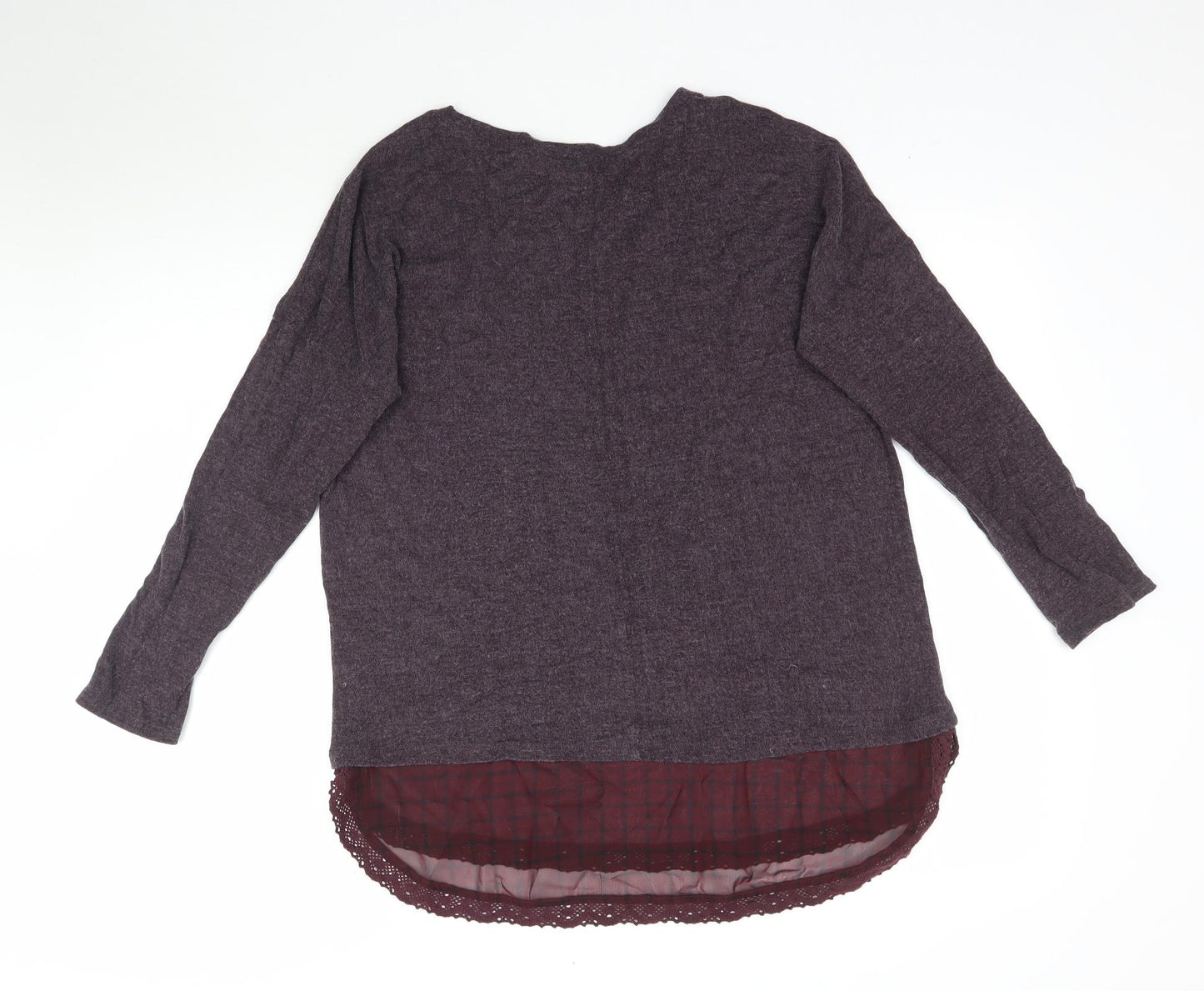La Redoute Womens Purple Plaid  Basic T-Shirt Size 10  - Purple/Grey