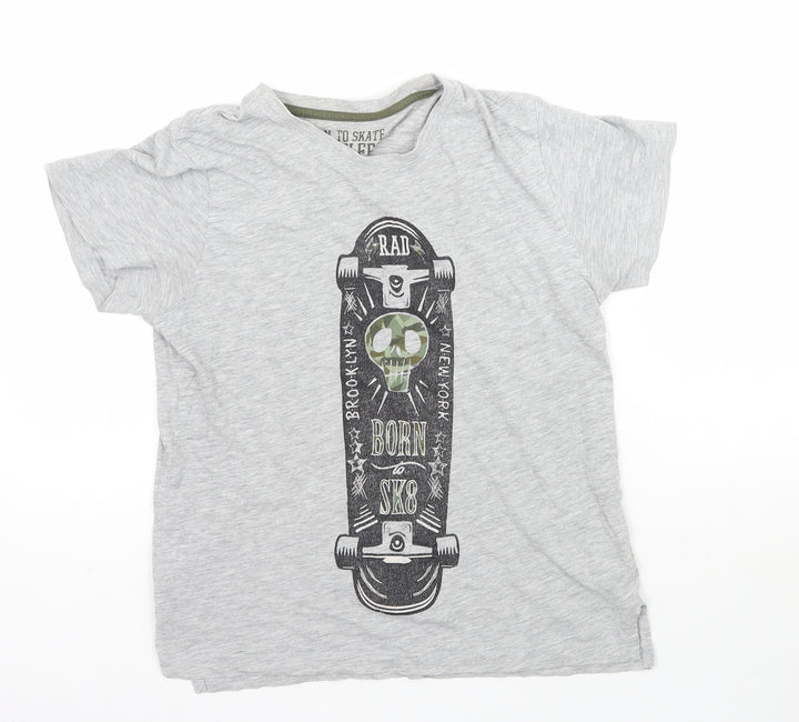 Matalan Boys Grey Basic T-Shirt Size 11 Years