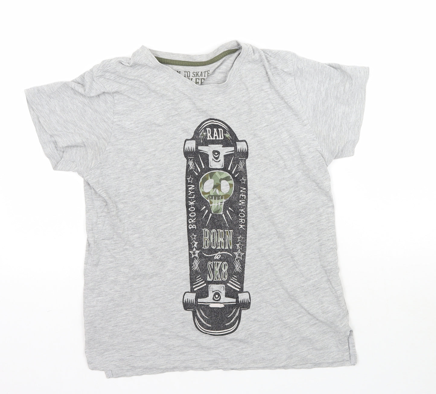 Matalan Boys Grey   Basic T-Shirt Size 11 Years