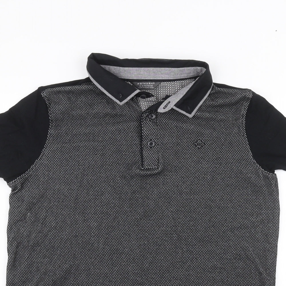 Primark Boys Black   Basic Polo Size 11-12 Years