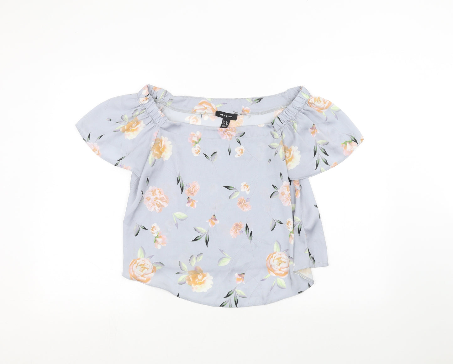 New Look Womens Blue Floral  Basic Blouse Size 8