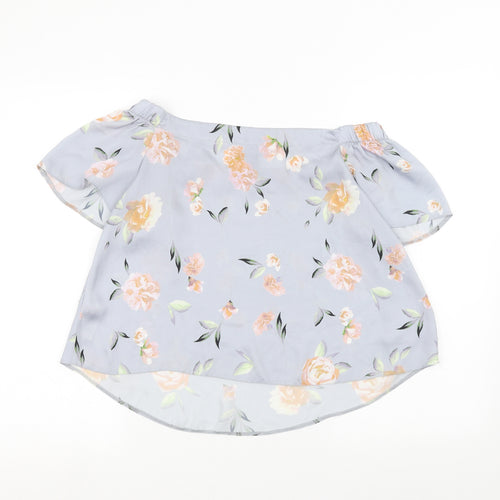 New Look Womens Blue Floral  Basic Blouse Size 8