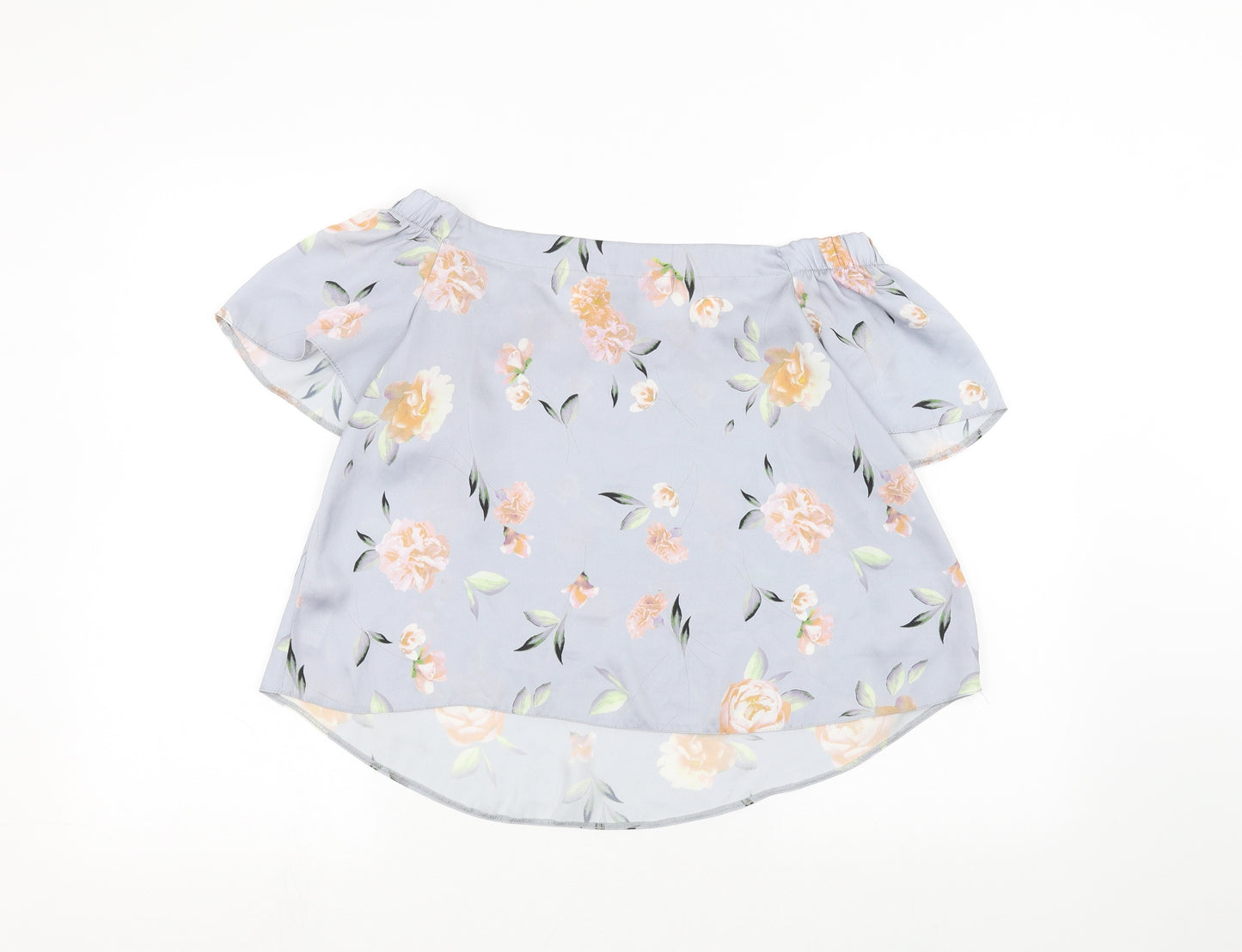 New Look Womens Blue Floral  Basic Blouse Size 8