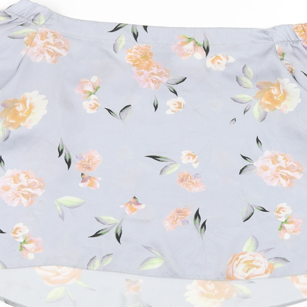 New Look Womens Blue Floral  Basic Blouse Size 8