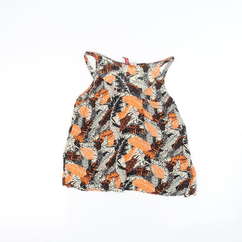 H&M Womens Black Floral  Basic Blouse Size 6