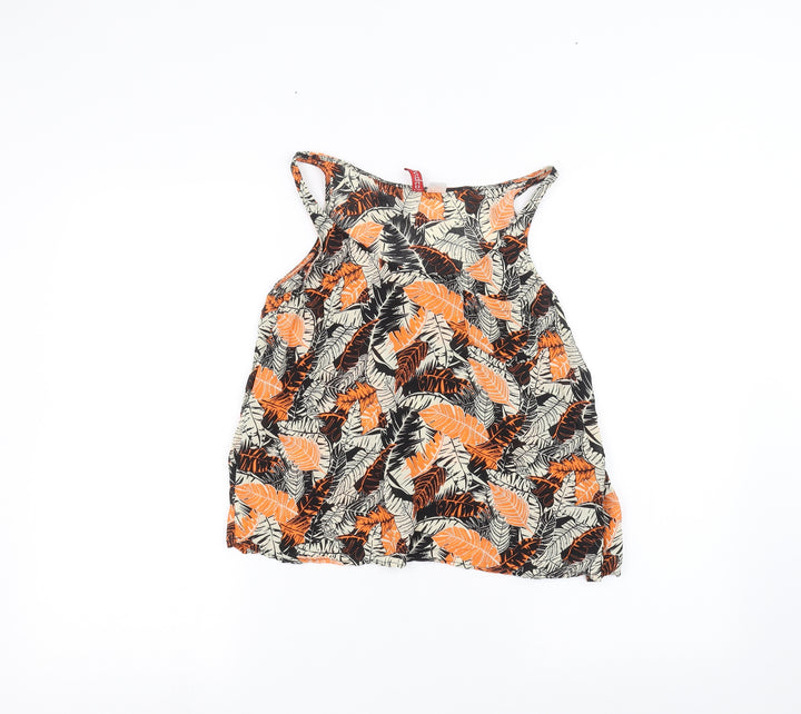 H&M Womens Black Floral  Basic Blouse Size 6