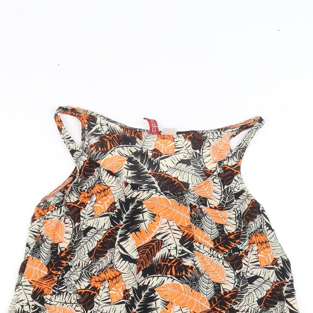 H&M Womens Black Floral  Basic Blouse Size 6