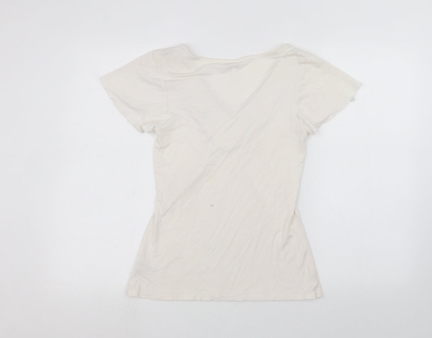 M&Co Womens White   Basic T-Shirt Size 10