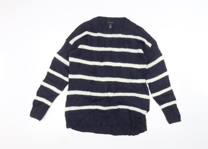 New Look Womens Blue Striped  Pullover Jumper Size S