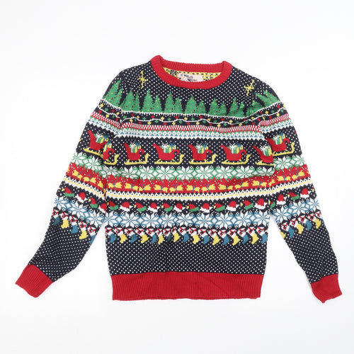 season greetings Womens Blue   Pullover Jumper Size 8