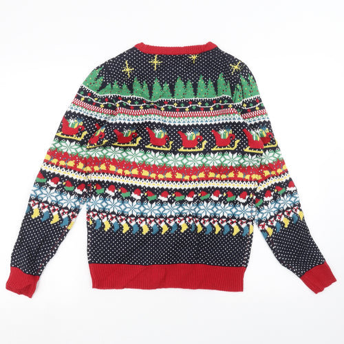 season greetings Womens Blue   Pullover Jumper Size 8