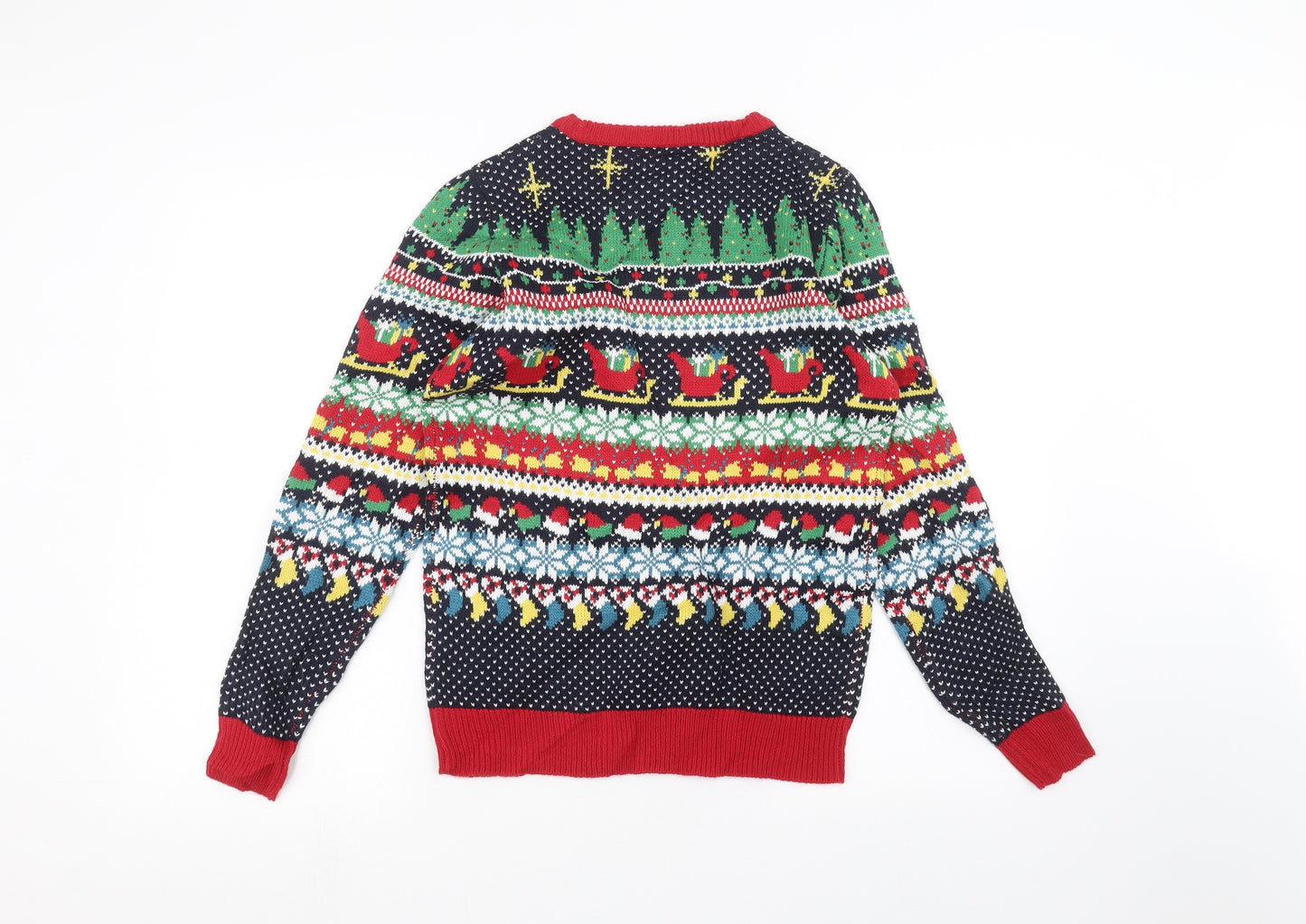 season greetings Womens Blue   Pullover Jumper Size 8
